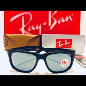 Ray-Ban JUSTIN Sunglasses Black; Blue Polarized 55